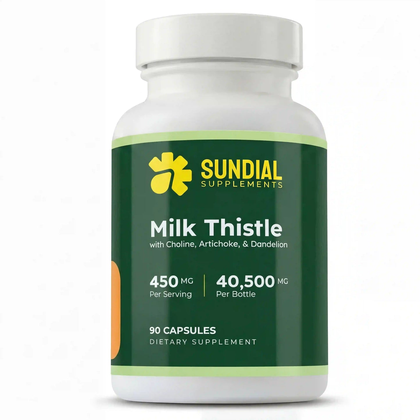 Milk Thistle Complex with Choline, Artichoke Extract, Dandelion Extract 450mg - Adult Daily Supplement (90 Capsules, 90 Servings)