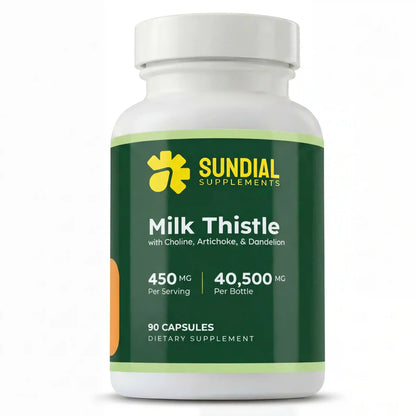 Milk Thistle Complex with Choline, Artichoke Extract, Dandelion Extract 450mg - Adult Daily Supplement (90 Capsules, 90 Servings)