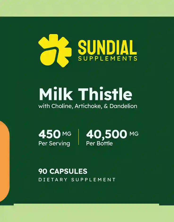 Milk Thistle Complex with Choline, Artichoke Extract, Dandelion Extract 450mg - Adult Daily Supplement (90 Capsules, 90 Servings)